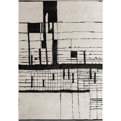 Modernist Spilled Paint Lines Rug