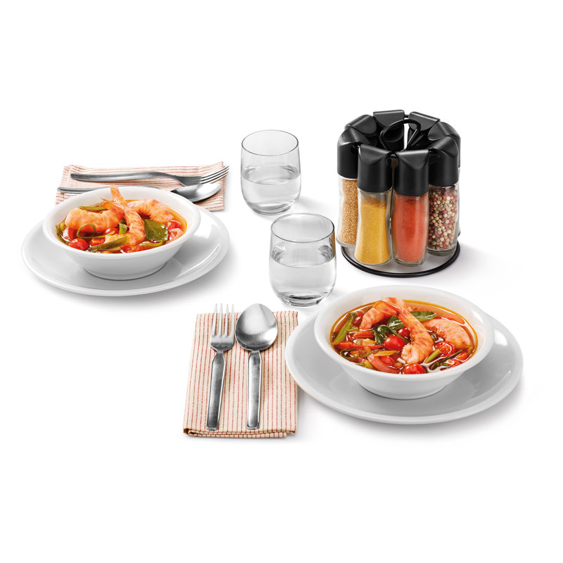 Spice Jar & Rack Set, Satin/Black