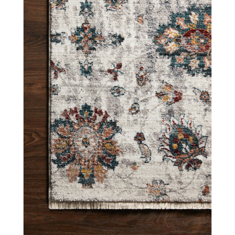 Tapis gris tissé à la machine Leonara, Tapis de couloir 2 pi 7 po x 8 pi