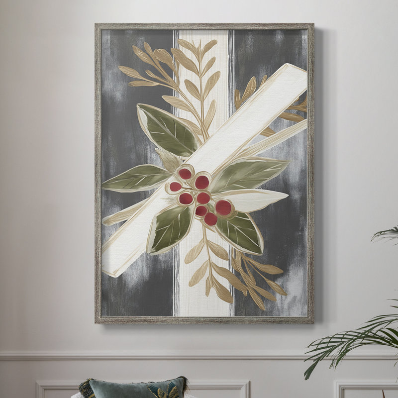 «Christmas Holiday Art», reproduction encadrée en bois massif, H 11 po x l 9 po