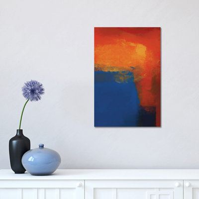 Red, Blue and a Little Bit of Black and Yellow 1 Piece Wrapped Canvas Painting