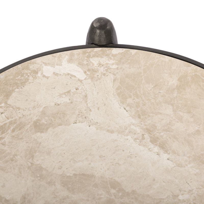 RUTHIE End Table, White/Gunmetal