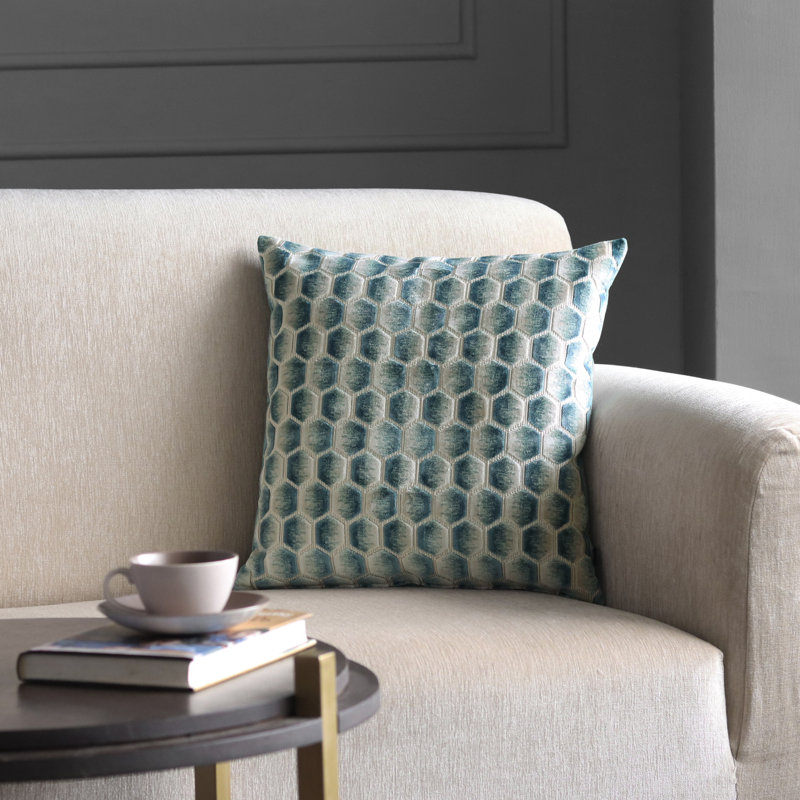 Housse de coussin Honeycomb, Bleu sarcelle foncée