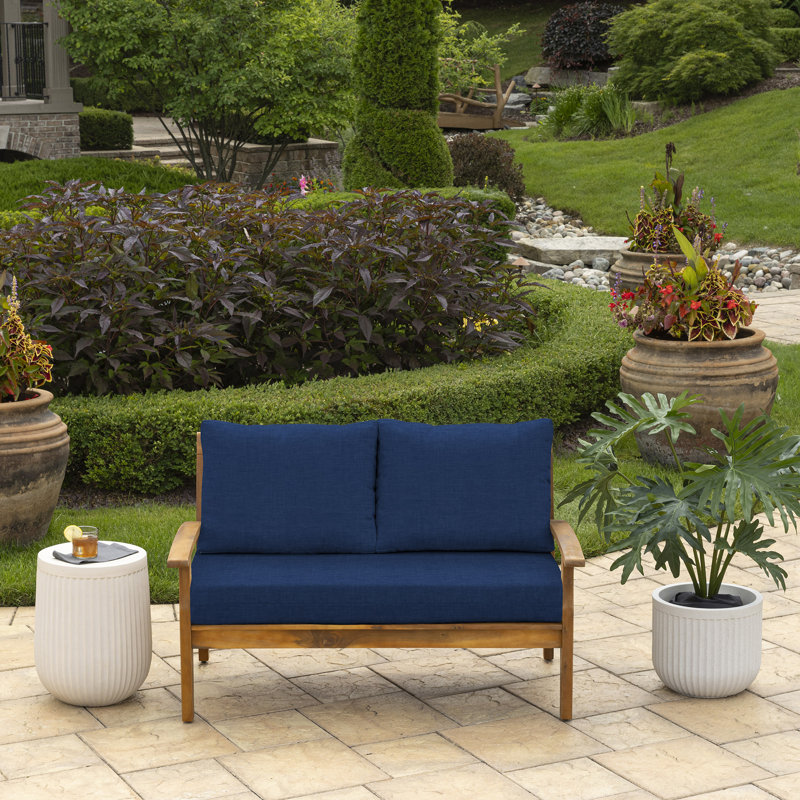 Coussin de siège / dossier d'extérieur 3 pièces ARDEN, Bleu saphir