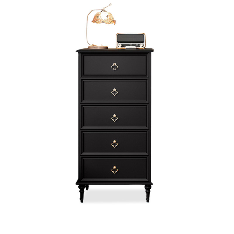Commodes et commodes rectangulaires noires en bois massif