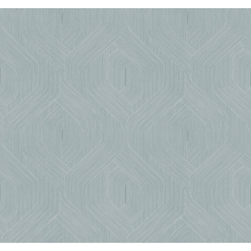 Papier peint géométrique Fine Line, Bleu