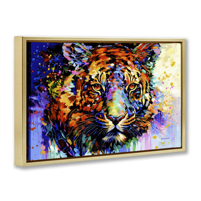 «Tiger's Wild Wonder», toile flottante encadrée par Leon Devenice