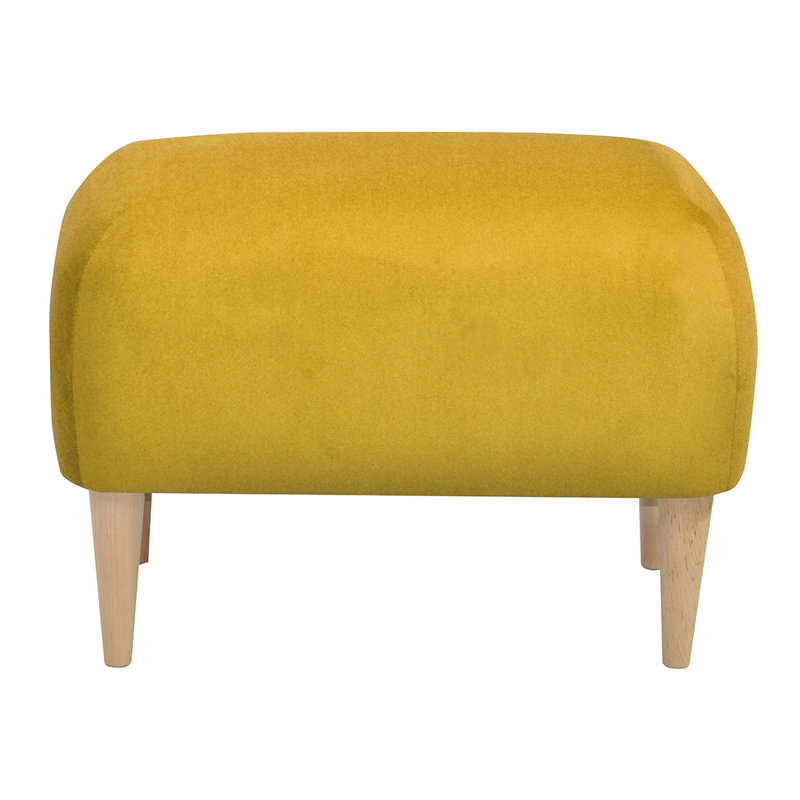Jupi 60cm Wide Rectangle Solid Colour Footstool Ottoman, Yellow