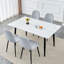 Ensemble de table de cuisine moderne de 59 à 75 po avec structure en métal robuste, parfait pour la cuisine à domicile, peu encombrant-1490650454-1490650459