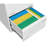 3 Drawer Filing Cabinet In White Metal, Locking, Widened Drawers For Enhanced And Organized Office File Keeping With Lock Secure Handling