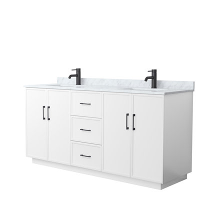 Elan TK 72" Freestanding Double Bathroom Vanity with Marble Top