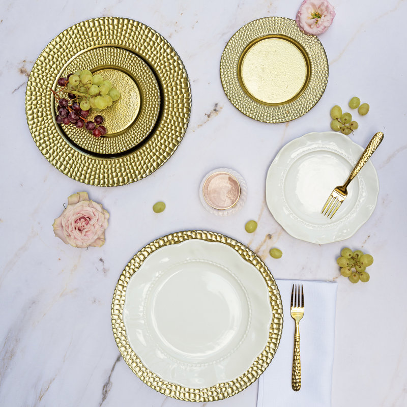 Pelli Glass Salad Plate, Gold