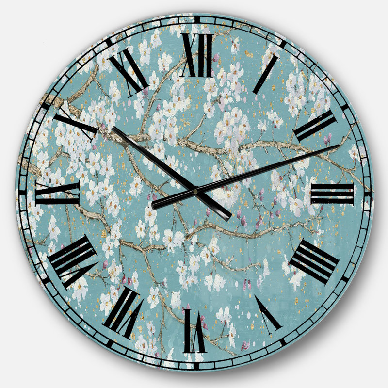 Arbre bleu d'avril - horloge murale traditionnelle, Moyen