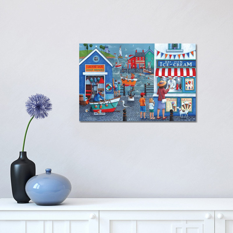 Seaside Icecreams by Peter Adderley - Wrapped Canvas Gallery-Wrapped Canvas Giclée, 30.48 cm H x 45.72 cm W