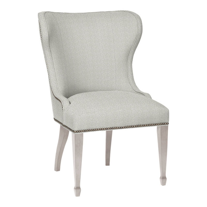 Ava Upholstered Dining Chair, Dove Gray, Callaloo Cotton, Yes