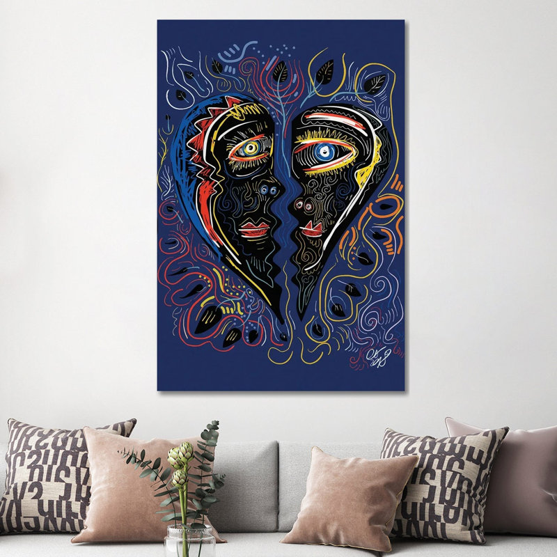 Black Masks Of Love In The Night by Emmanuel Signorino - Wrapped Canvas Print, 152.5 cm H x 101.5 cm W