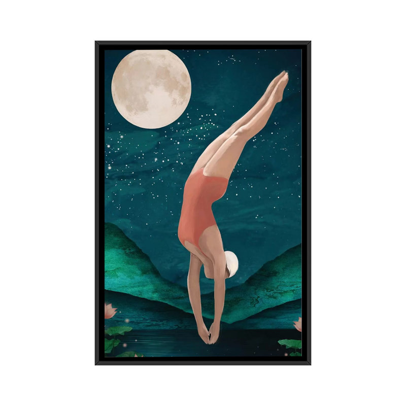 Print, Pas de tapis, H 48 po x l 32 po x P 1,5 po, Toile avec cadre noir