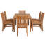 7 Piece Teak Wood Outdoor Patio Bistro Dining Set Including Rectangular Table With 6 Abaco Side Chairs-1593061879