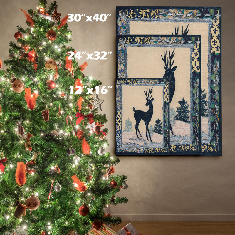 « cerf silhouette », reproduction de photo sur toile tendue, H 12 po x l 18 po x P 1,5 po