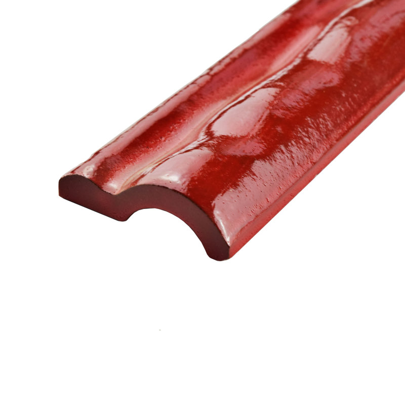 Antic Special 6" x 2" Glossy Ceramic Mudcap Tile Trim in Red