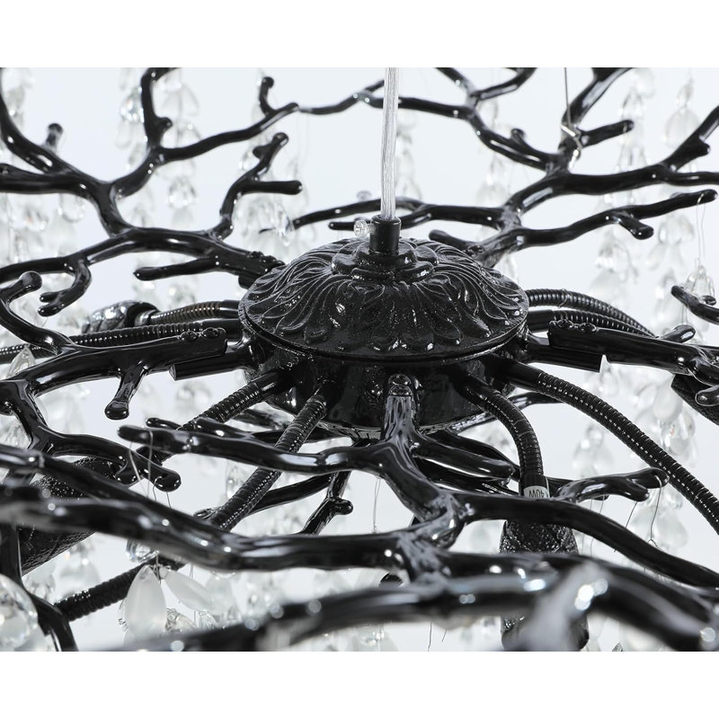 Lustre en métal pour salon Michelli, Noir mat, 8, H 15,75 po x l 23,62 po x P 23,62 po