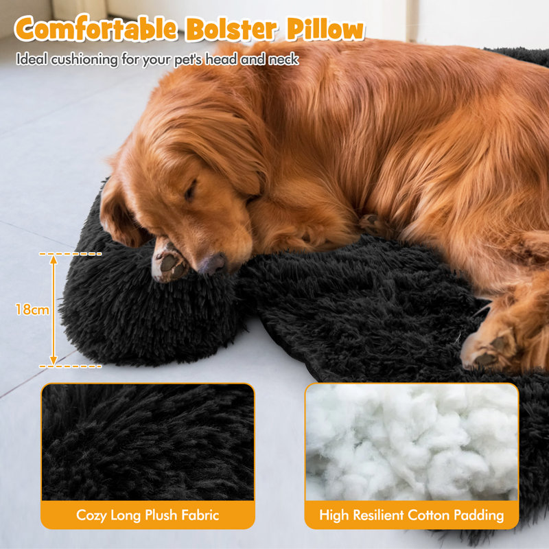 Arrigo Carpet Pet Bed, Black, 18cm H x 120cm W x 115cm D