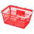 Shopping Basket Portable Grocery Basket 20PCS 21L with Handle & Stand Red