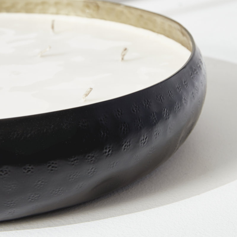 Oudh Noir 10-Wick Candle Tray, 2.5" x 11.25" Designer, Palm Wax