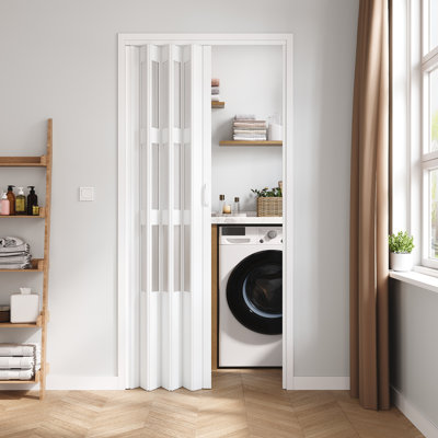 Porte accordéon à panneaux en PVC / vinyle détachable de 24 à 36 po de largeur