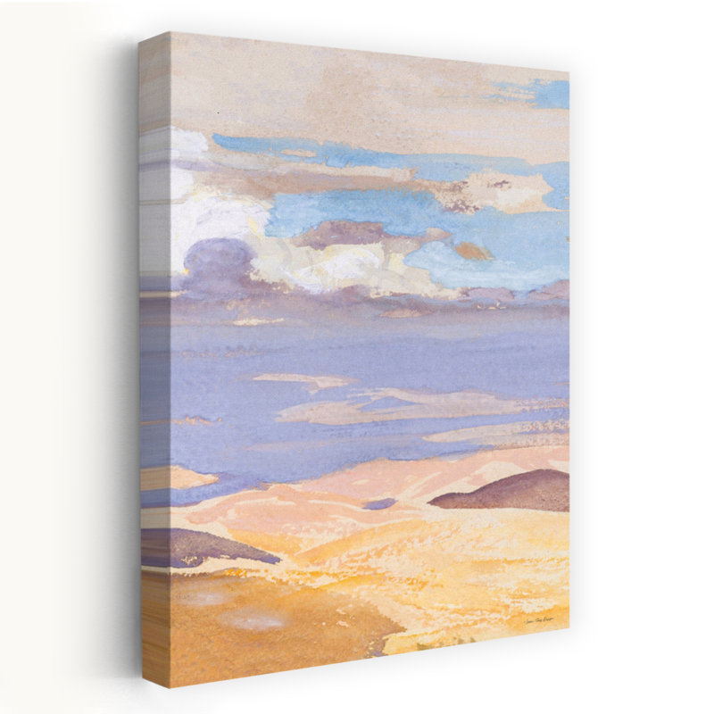 Horizons lumineux - paysage désertique contemporain aux couleurs pastel, art abstrait, H 24 po x l 16 po