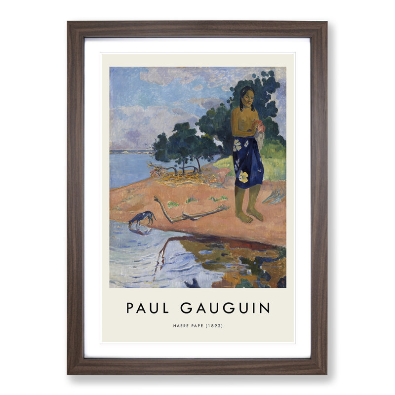 Haere Pape by Paul Gauguin - Single Picture Frame Print, 48cm H x 36cm W x 2cm D, Walnut Framed