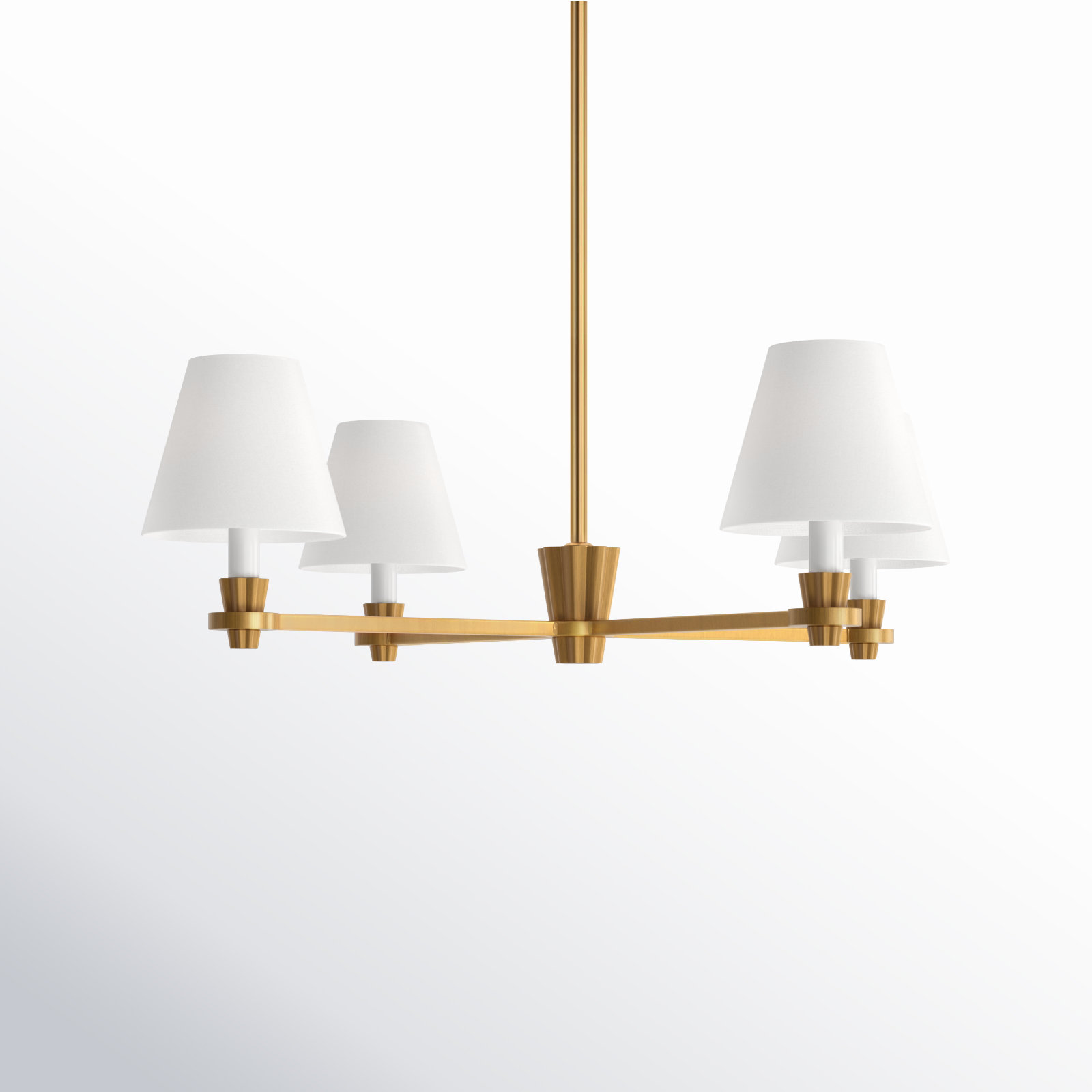 4 - Light Dimmable Chandelier, Burnished Brass