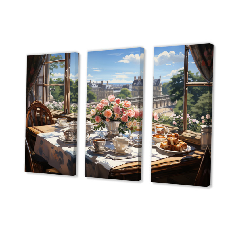 «Country Club Af Afres Tea IV», reproduction sur toile 3 pièces, H 40 po x l 60 po x P 1 po