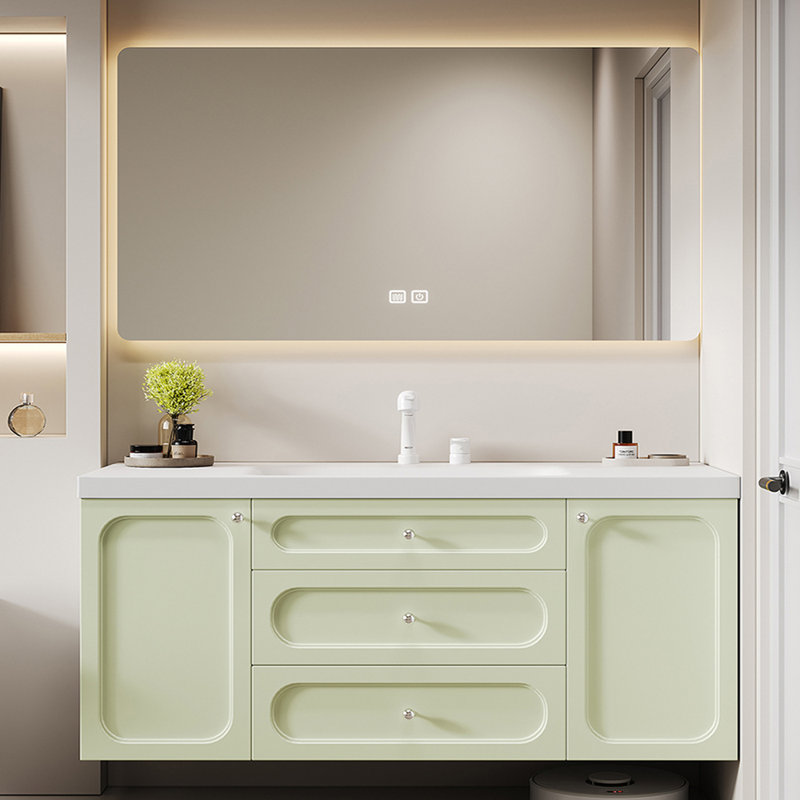 Nordic style simple bathroom cabinet, Light Green, 19.7" H x 59" W x 21.7" D
