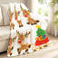 Jeté transparent en flanelle molletonnée, imprimé mignon d'un côté de renne de Noël-132230109