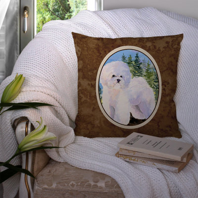 Bichon Frise Outdoor Reversible Throw Pillow