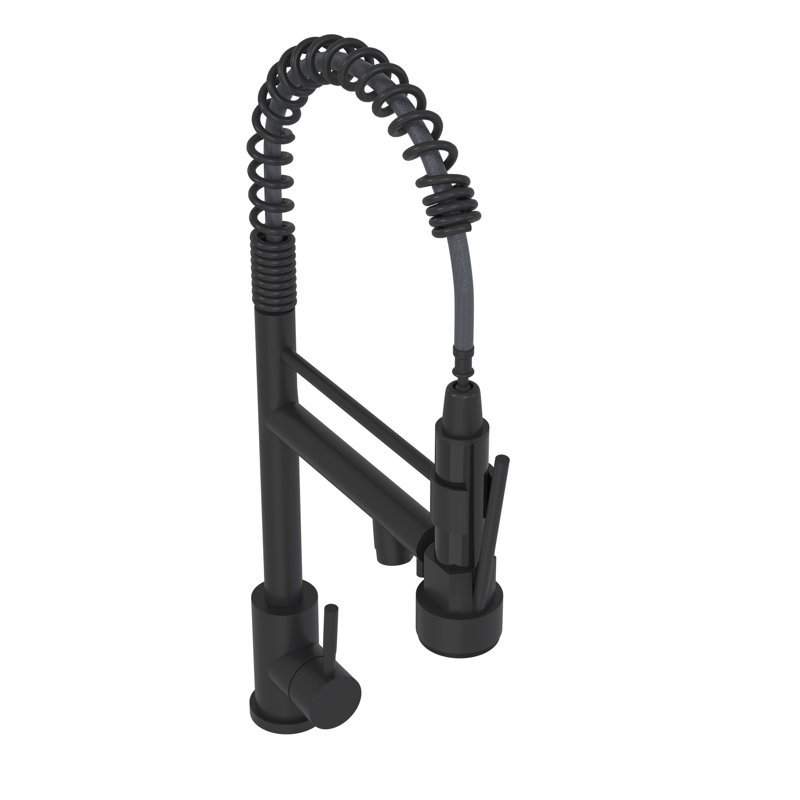 Matt Black 19" Kitchen Faucet - Stainless Steel 304, Modern Design For Daily Home Use 304 Construction, Contemporary Style Homes