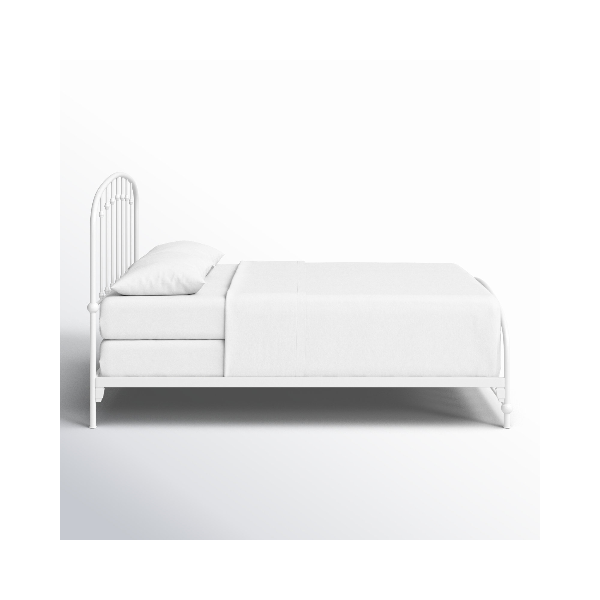 Wadsworth Metal Bed, White, Twin