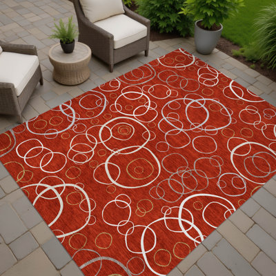 Tapis géométrique intérieur / extérieur lavable à la machine Kugler ACN2408