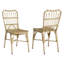 Chaise d'extérieur 2 pièces - construction en fer, conception tissée, capacité de charge de 400 lb, assemblée, facile à nettoyer pour la structure des chaises de salle à manger près de la piscine et dans la cour, tissage naturel, patio de jardin entièrement entretenu-835091762