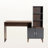 Revolve Contemporary Walnut and Dark Gray Finished Storage Desk, 51.8" H X 56.5" W X 17.49" D