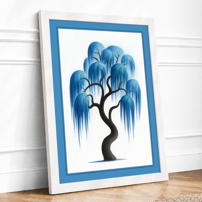 Weeping Blue Japandi - Print, A1 - 84.1 x 59.4 cm, White