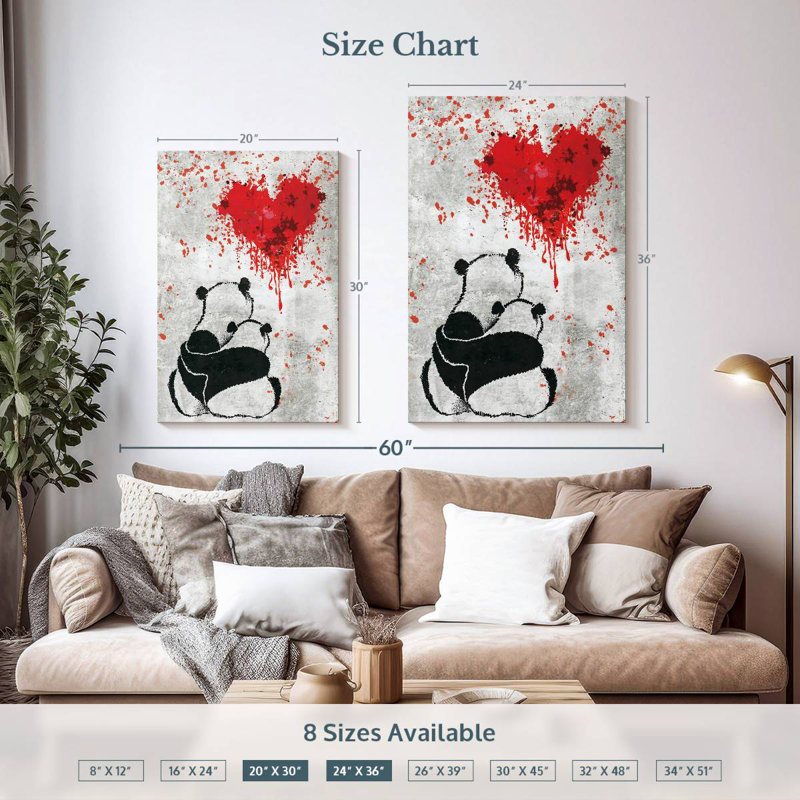 Hardie Panda Romance, 36" H x 24" W