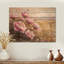Pivoines par la prairie ouverte I - Art mural en bois de pivoines - sur bois de pin naturel-1010865495