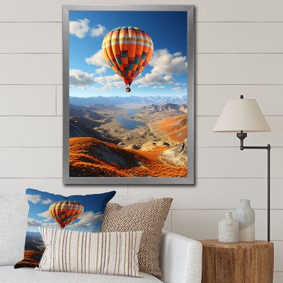 «Orange Hot Air Ballon Horizon II», reproduction sur toile