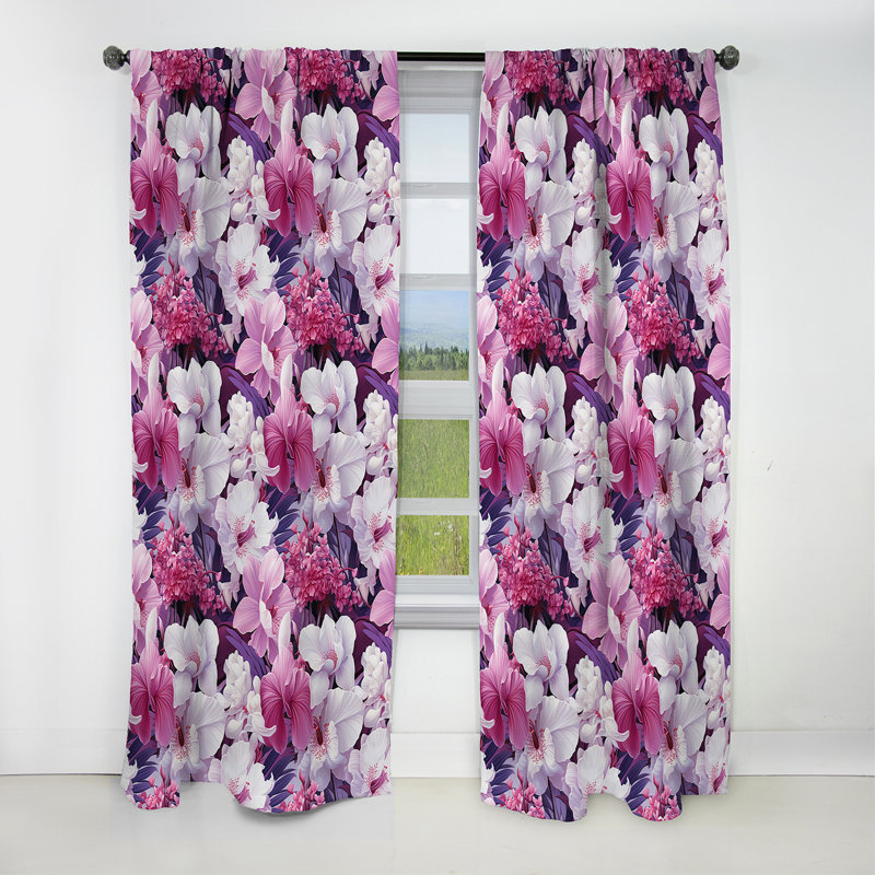 Orchid Dreams Tropical Motif I - Rideau floral - Rideau occultant floral - 1 panneau, L 52 po x L 120 po