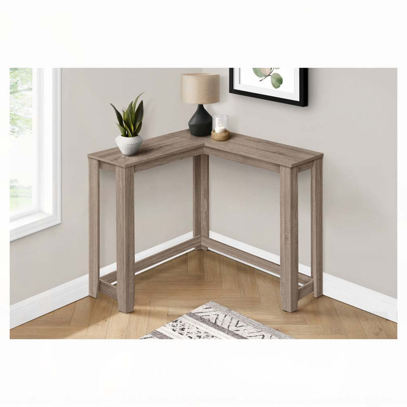 Table d'appoint, console, vestibule, étroit, d'angle, salon, chambre à coucher, stratifié brun, contemporain, moderne, Taupe