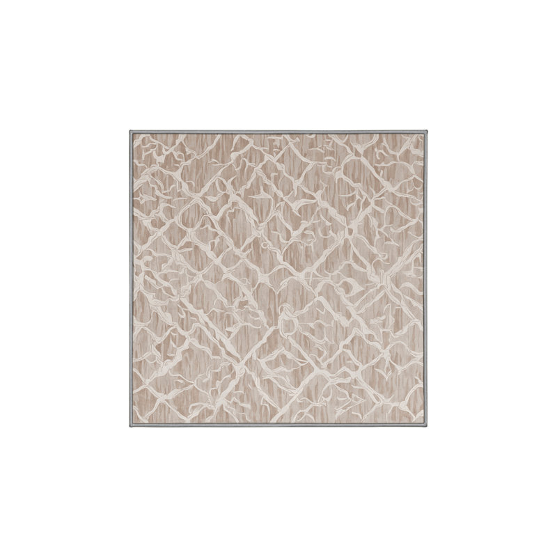 Tapis gris lavable à la machine, Carré 8 pi