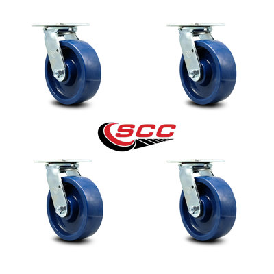Solid Polyurethane Wheel Swivel Caster Set with Ball Bearings