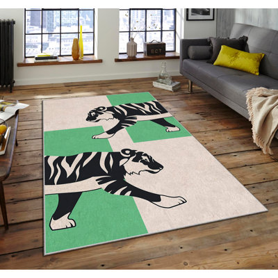 Luxurious Area Rug, 100% Polyester, 5.9 x 9.2 Feet | 740 g/m² Weight, Non-Slip Felt Dot Underside, Easy Clean Velvet Fabric, 0.08 in Pile Height | Machine Washable, Perfect for Living Room & Bedroom Décor